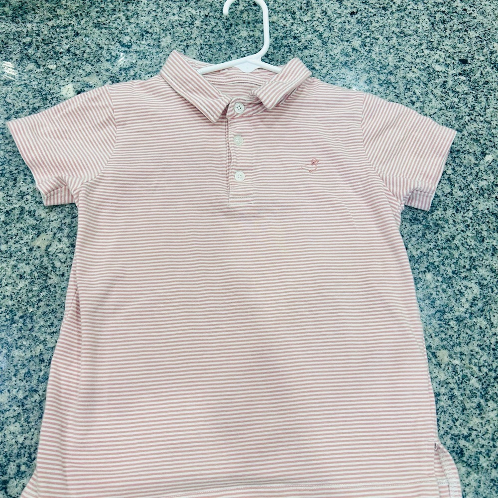 Properly Tied boys Striped Pink Polo Shirt 4T